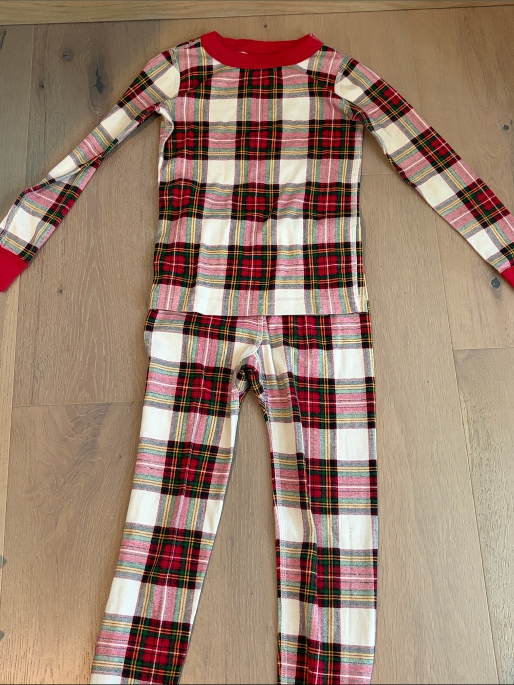 Hanna Andersson Red and Cream Plaid Kids Pajama Set